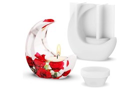 Molde silicona porta vela media luna